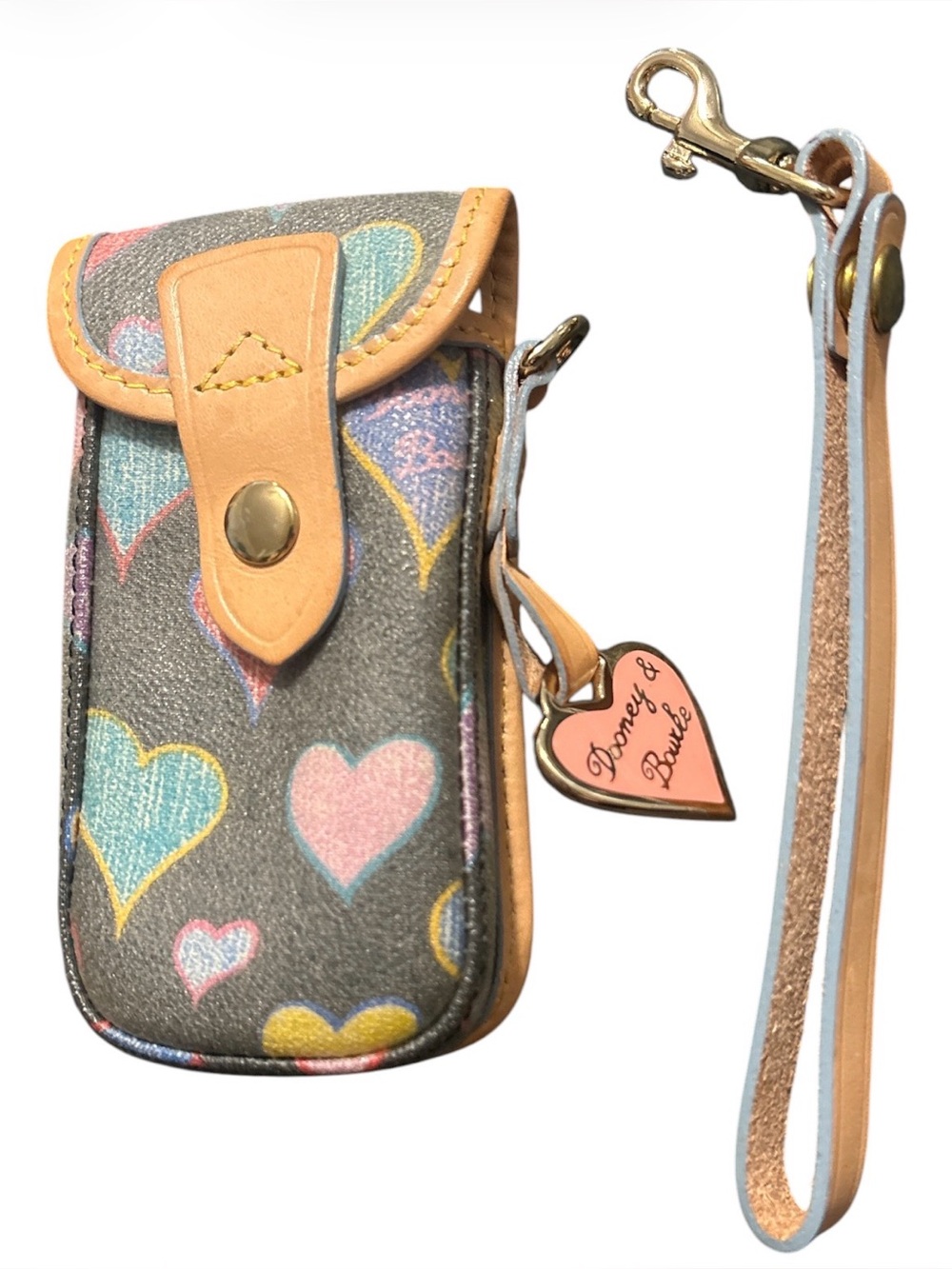Dooney & Bourke Cellphone Holder W/ Removable Strap & Charm NEW! ONLY STORED!